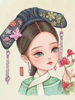 手绘女