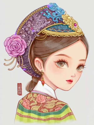 手绘女