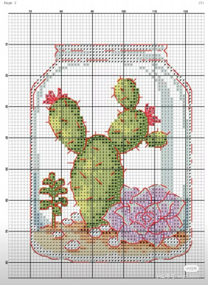 仙人掌十字绣图纸