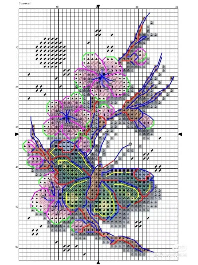 玫瑰花十字绣图纸