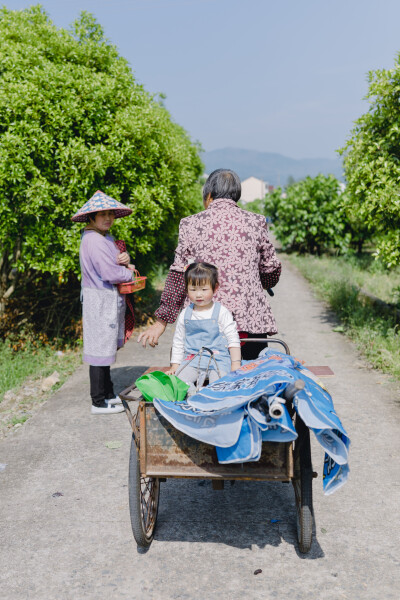 外婆的桃园
摄影：洪小漩
出镜：家人
这是五一假期最后半日，在外婆的桃园里拍的照片。那一日，阳光正好，婆婆帮着外婆修剪过剩的桃子，希望留下的能在盛夏卖个好价钱。
这片桃园，是外公留给外婆的，连着那片樱…