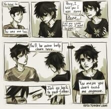 Percy Jackson Rick rirodan nico di Angelo fan art