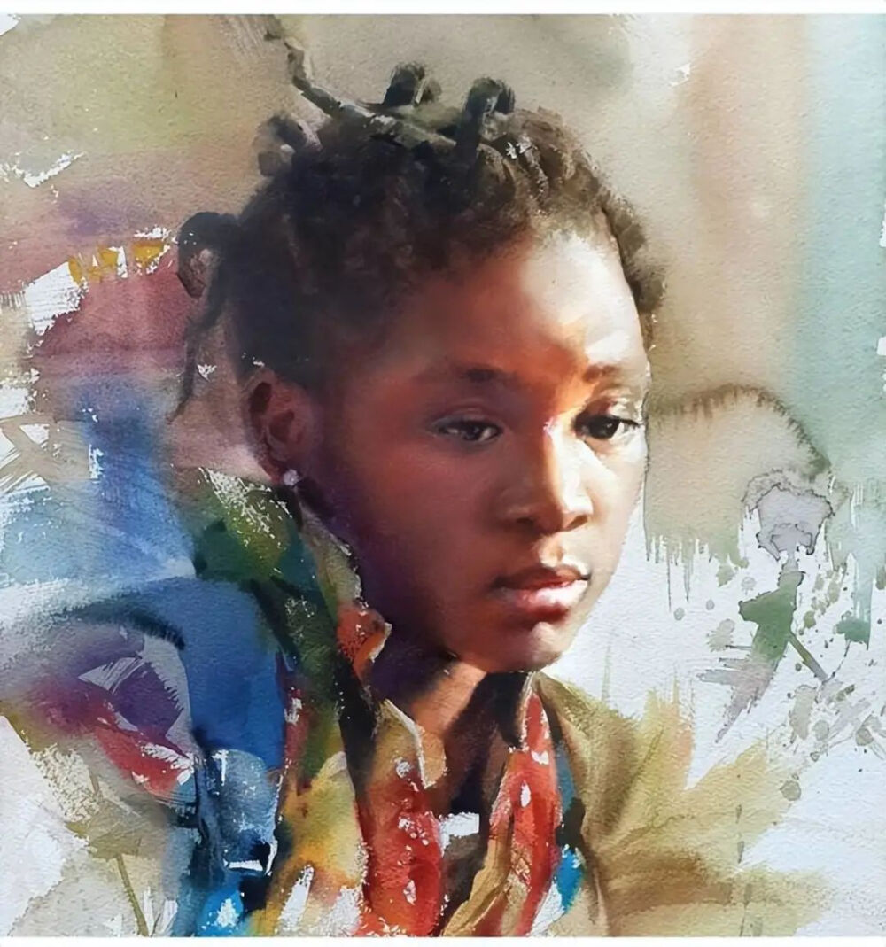 水彩是来自韩国的misulbu的作品在他的画里都满含情绪充满张力，misulbu很喜欢将人物置身于大面积的花朵背景下笔触轻松生动，既有狂野的勾勒又有细腻的刻画，相得益彰