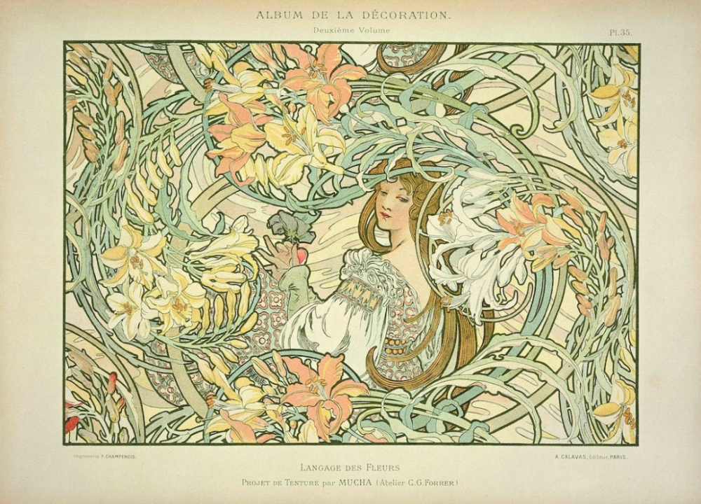 Linguagem das Flores. 1900. Mucha