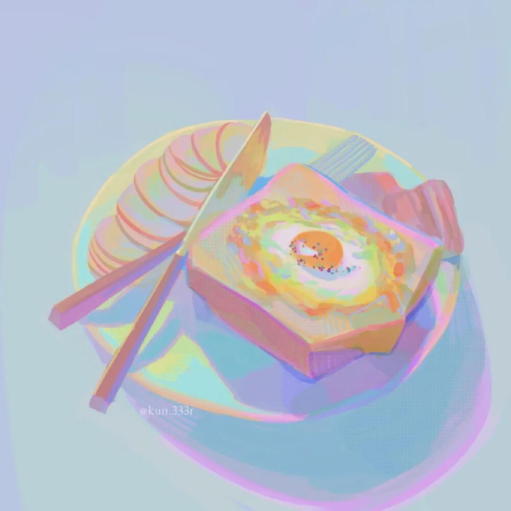 手绘插画——美食（kun333r）