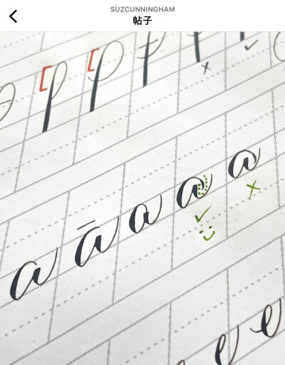 Roundhand；copperplate；英文花体字书法；搬运自ins