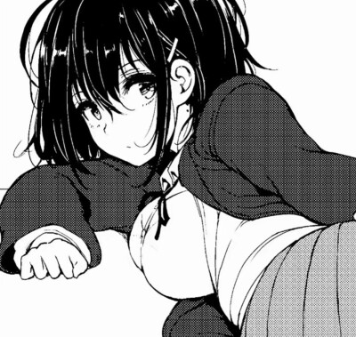 歌越听越慢 人越走越远/日系动漫女头 质感 黑白