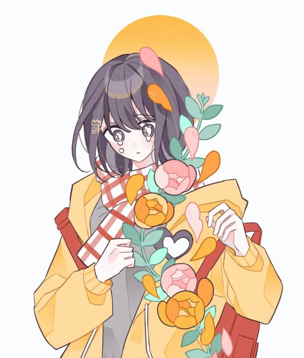 插画：画师 Lia___S2 简笔，赛璐璐，可爱妹子