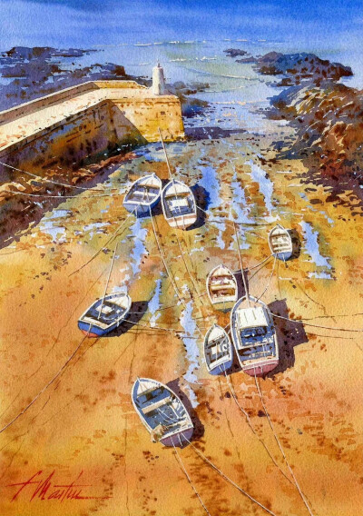 西班牙水彩画家Faustino Martin Gonzalez
水彩风景写生