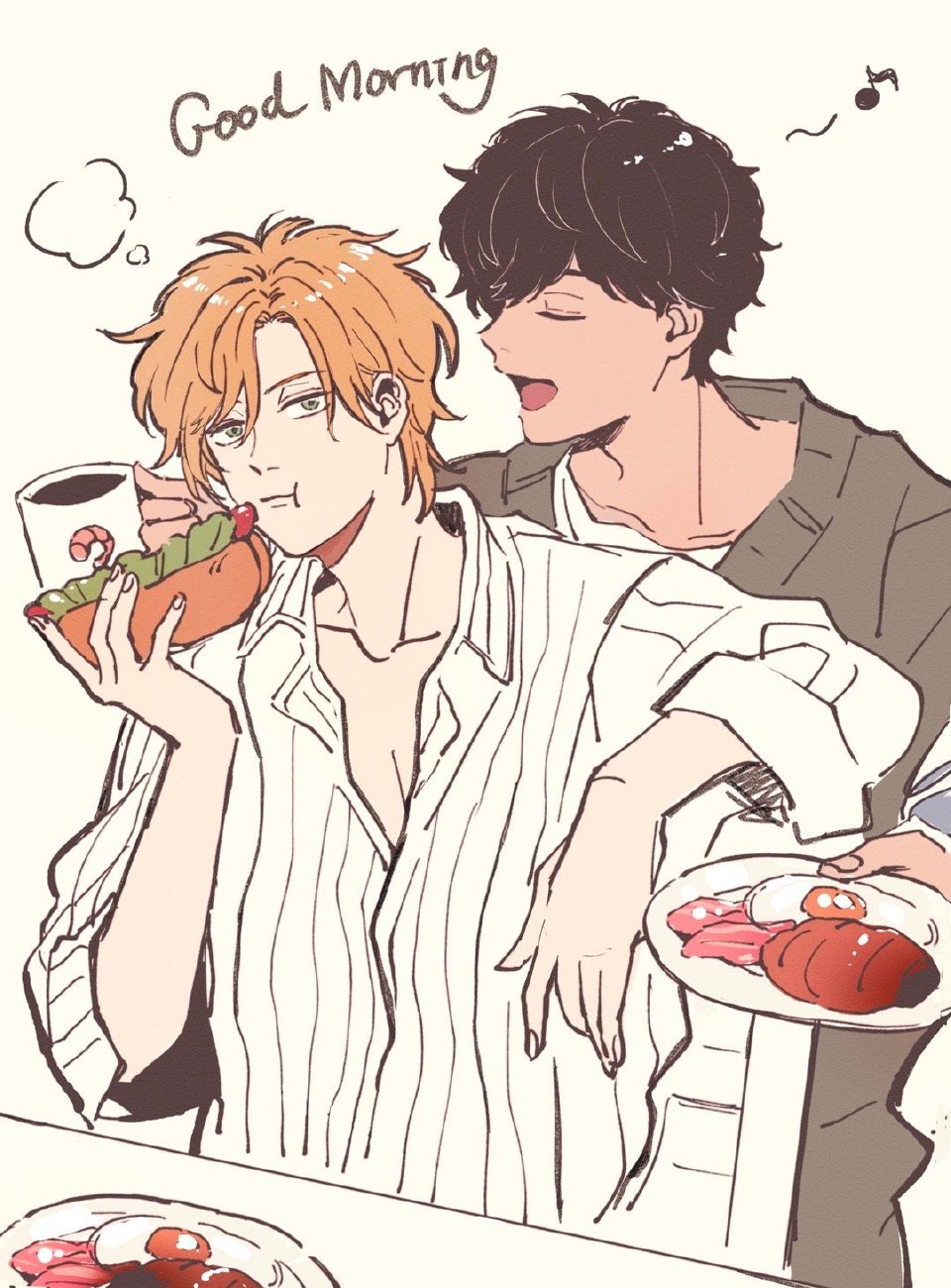 [cp]#banana fish# 亚修&英二的早上
twi:kimino5554 ​​​[/cp]
叶不羞羞羞羞羞羞