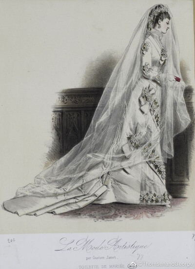 1877年的时装插画。 ​​