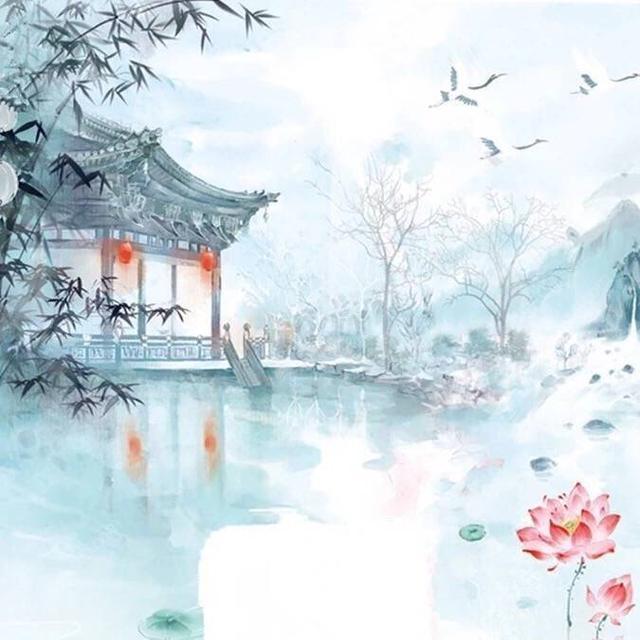 水彩画 风景 建筑 山水