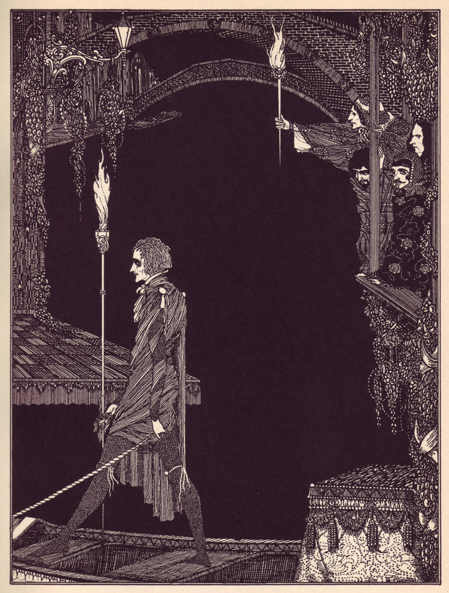 "I had myself no power to move from the upright position I had assumed" (The Assignation of Venice)
Harry Clarke's Illustrations for Poe's Tales of Mystery and Imagination (1919)