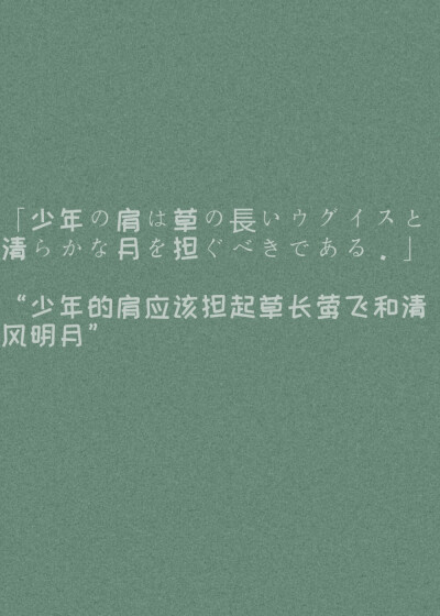 请用绝对清醒的理智压抑不该有的情绪
日系文案