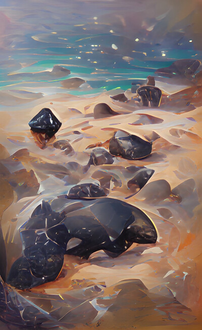 沙滩 大海 陨石