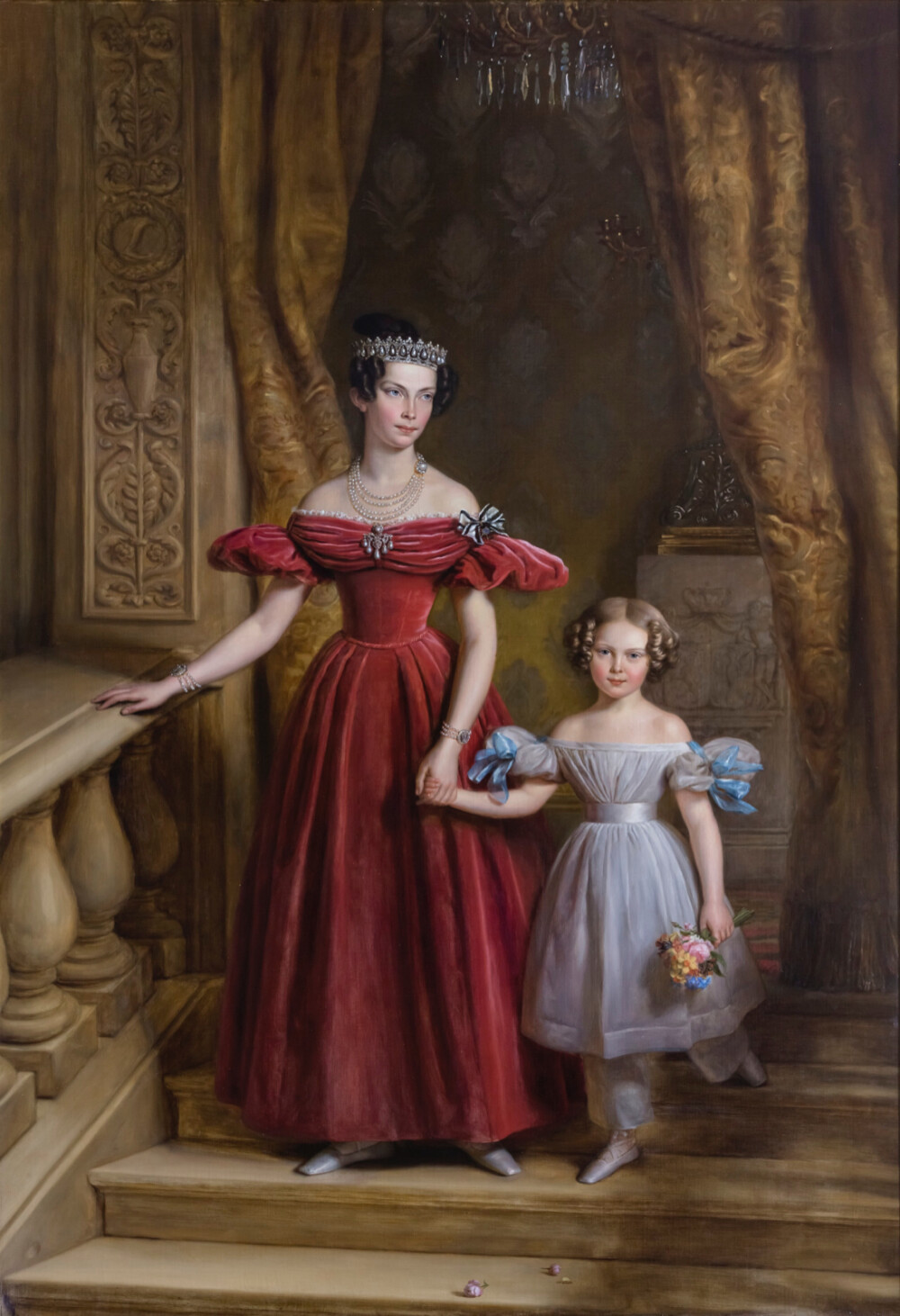 1836 Princess Louise of Prussia with her daughter Louise of the Netherlands, future Queen of Sweden and Norway by Jean-Baptiste van der Hulst