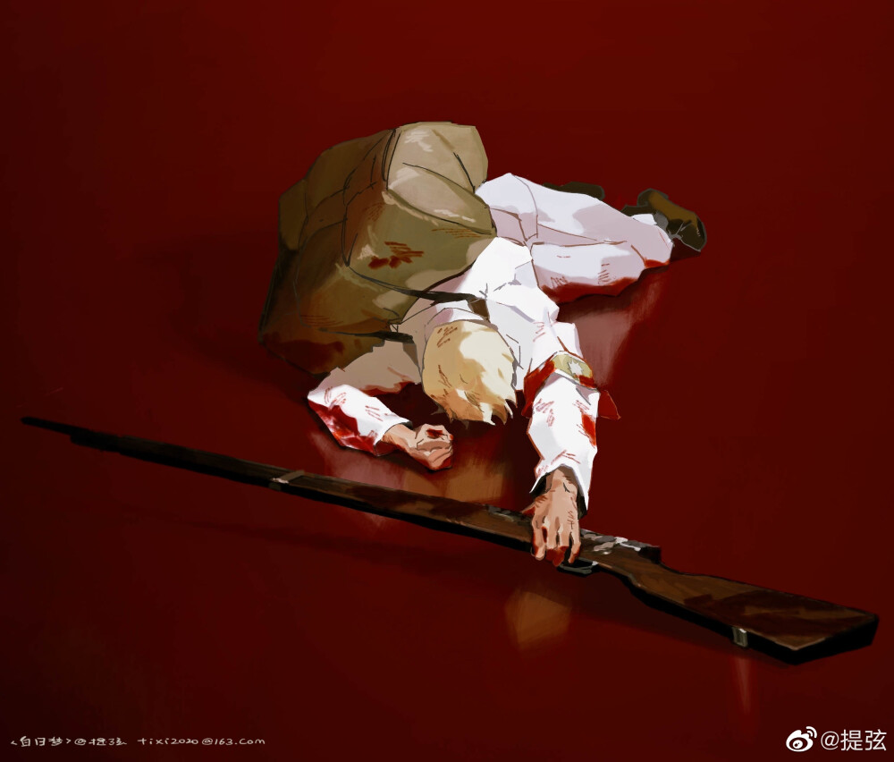 用了很多红色 ​​​​ 画师 提弦