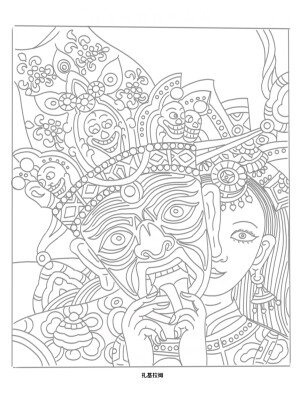 唐卡素材扎基拉姆线稿.