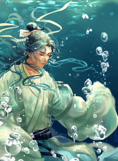 公子只应见画，此中我独知津。写到水穷天杪，定非尘土间人。