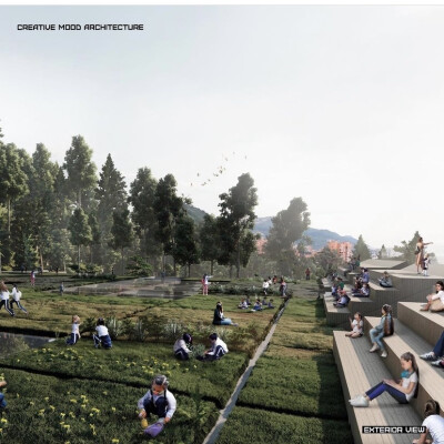 项目说明:“建筑是地形景观的发展”是一个美丽的比喻儿童中风，在画具体东西之前，会产生一个连接和一个景观表面的干预，证明它是一个爬、下、滚、玩耍的地方……孩子们用反映他们复杂性的心理结构填补空白。
