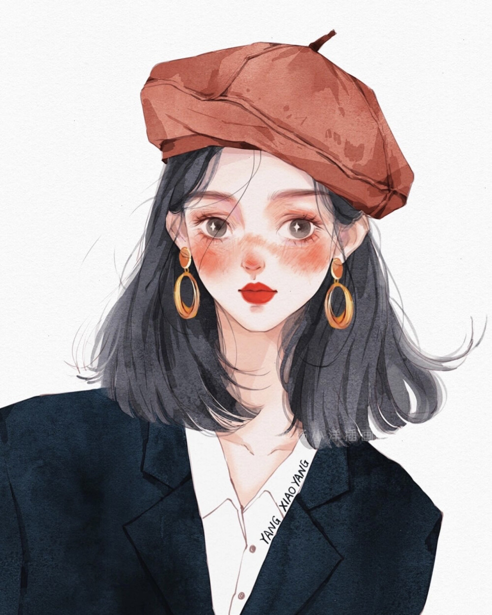 “希望你也快乐”
女生头像｜优质女头｜手绘头像
画师:【杨小洋插画】