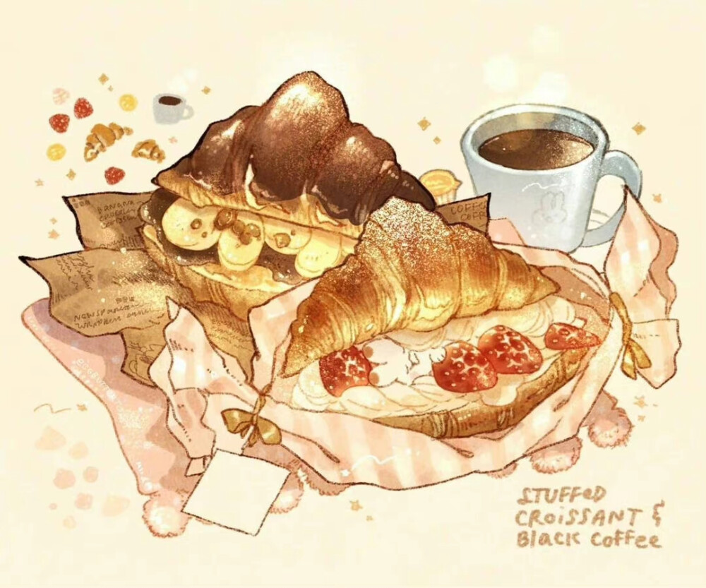 可爱美食插画
ins：eggbuttertoast