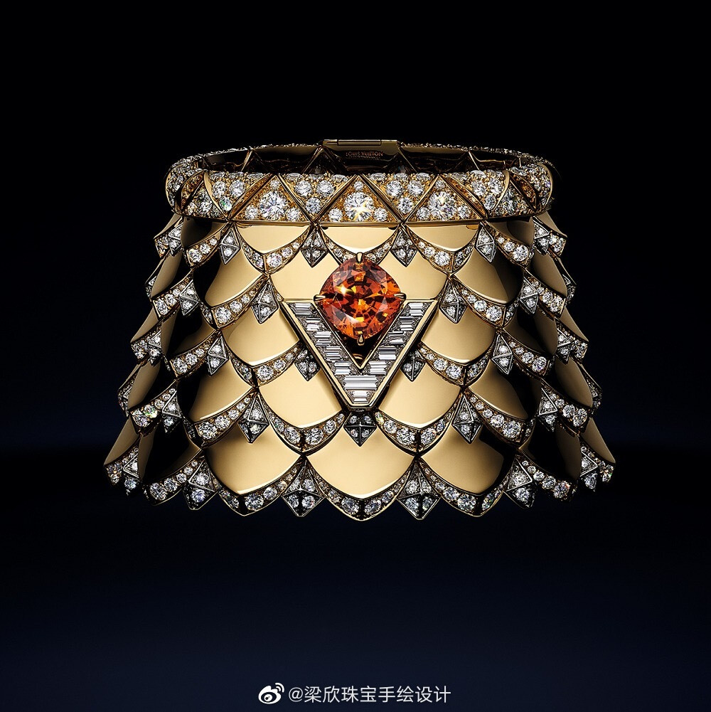 Louis Vuitton 推出新一季高级珠宝系列——「Spirit」，通过5个主题来诠释品牌价值观——自由、优雅、梦幻、闪耀和命运。新作以凤凰、巨龙等神话奇幻生物为设计灵感，并融合品牌标志性的「V」字形元素、几何三角形、棋盘格等图案，充满力量感与寓言般的奇幻色彩。 ​​​