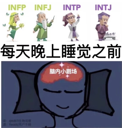 INFP INFJ INFP INTJ
每天晚上睡觉之前