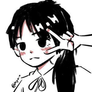 黑白闺蜜头像画师竹天阿牙