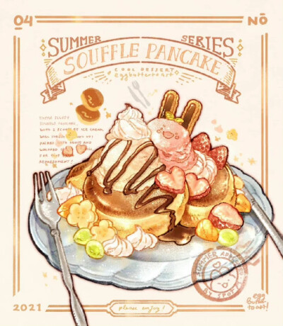 美食插画
ins：eggbuttertoast