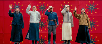 电影 《让子弹飞》，姜武、葛优、周润发截图。