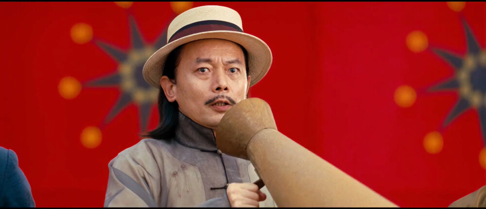 电影 《让子弹飞》，姜武、葛优、周润发截图。