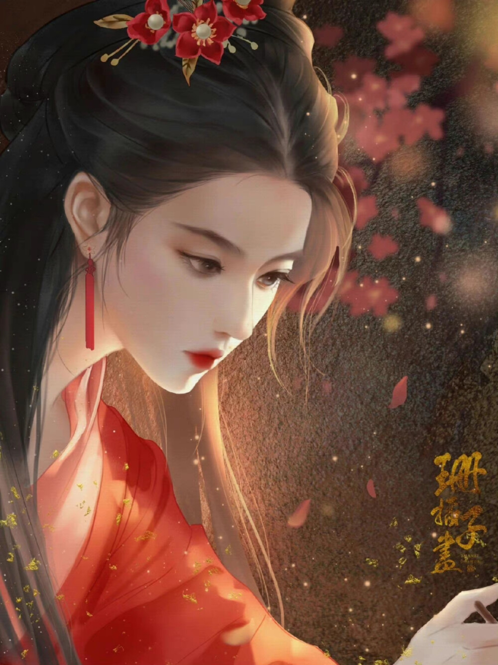 #古风插画#
古风美人
画师： 珊子就想画些画 ​​​