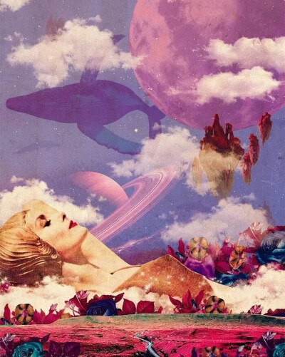 -retro futurism｜collage｜太空美學｜復古浪漫主義｜超現實主義｜拼貼｜混合藝術