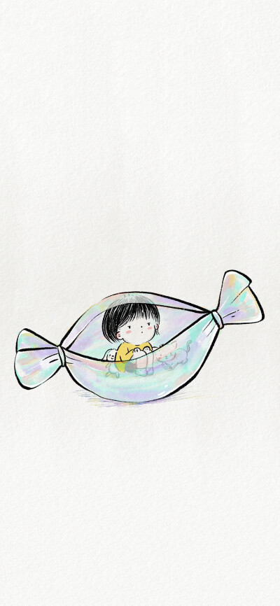 治愈小人插画壁纸
