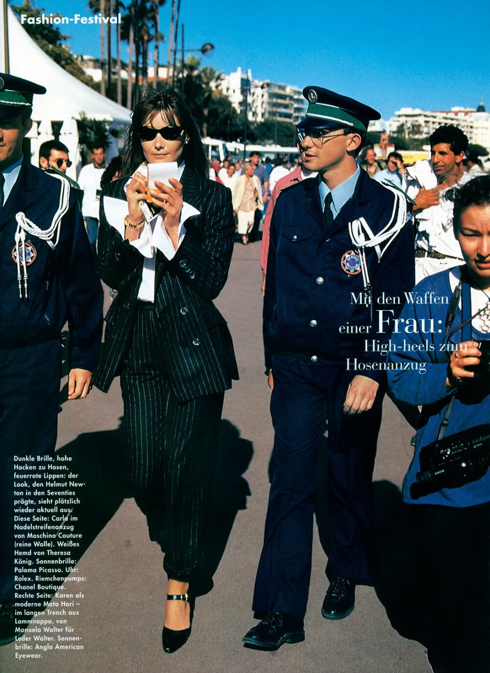 Carla Bruni and Karen Mulder
by Arthur Elgort
for Vogue Germany August 1994 "Fashion Festival"
weibo@Tangyimem