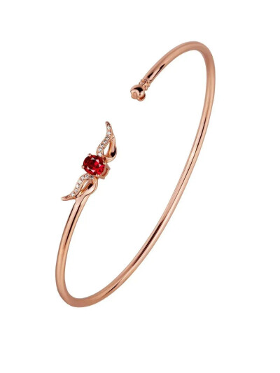 18k玫瑰金独镶红宝石手镯
主石重(Ct)：0.320/1