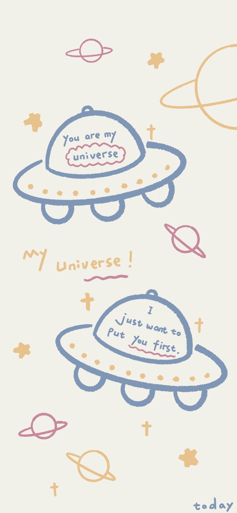 You, you are my universe and,
I just want to put you first,
And you, you are my universe, and,
You make my world light up inside.