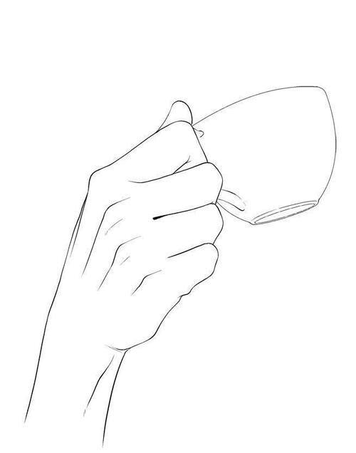 不同角度手拿杯子的动态参考