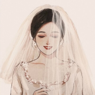 女生婚纱手绘