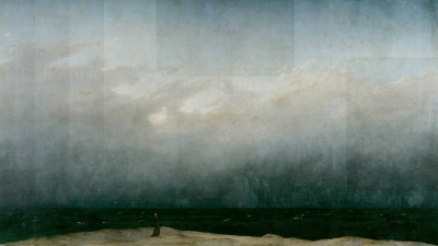 The Monk by the Sea，Caspar David Friedrich，1810，Altena_Partitioned PC wallpaper（<海边的修道士>，卡斯帕尔·达维德·弗里德里希，1810年，阿尔特纳_分区式PC壁纸）
