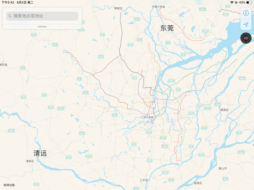 当以不同的方向看广州地铁线路图（注意右上角）