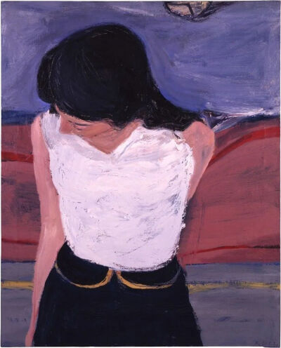 Richard Diebenkorn《Girl in White Blouse》，布面油画，83.2×67.3cm，1962年 