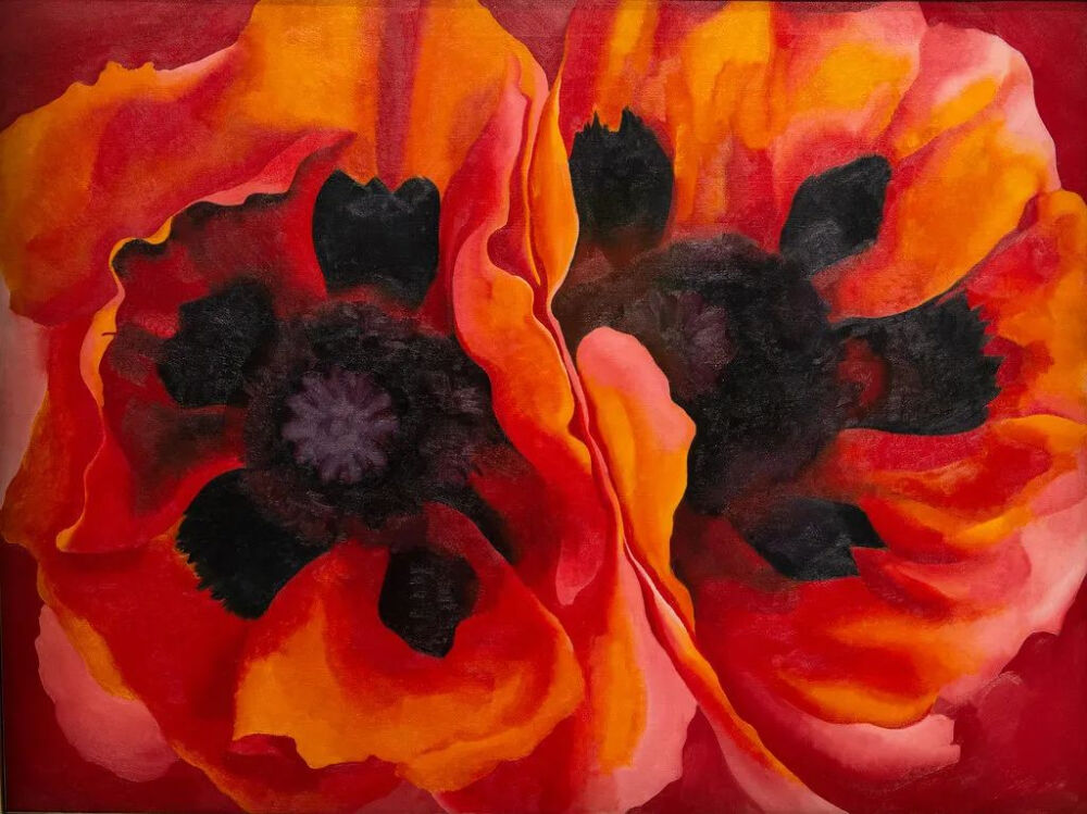 乔治娅·欧姬芙《Oriental Poppies》，布面油画，71×53cm，1928年