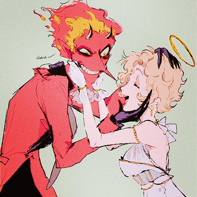 外网神仙太太创作的短漫作品:heaven and hell关于天使和恶魔的故事