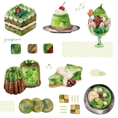 水果&甜品 水彩食物插画 插画师：via. yuyuu