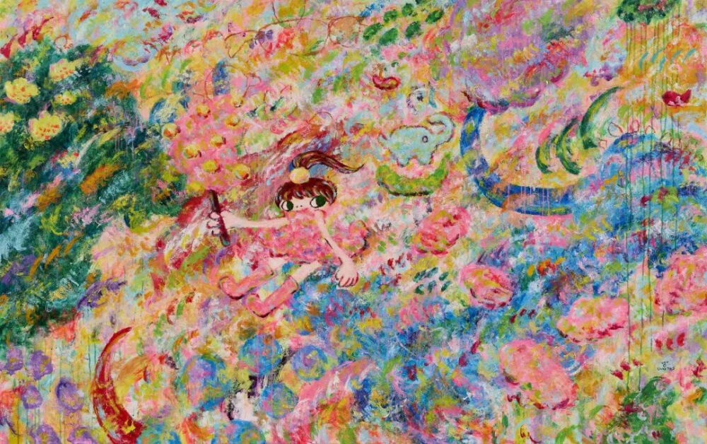 六角彩子《无题》,亚克力画布,121×190cm,2019年,估价:200万-300万