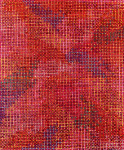 丁乙《十示 2008-15》，蜡笔、炭笔、画布，120×100cm，2008年，估价：80万-120万港元