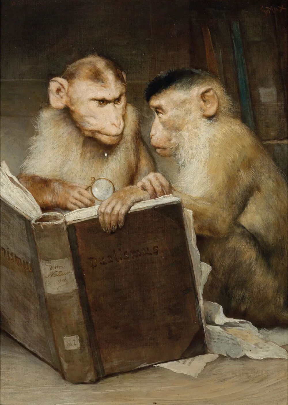 Gabriel von Max《The Scholars》，布面油画，60.5×45cm，日期不明