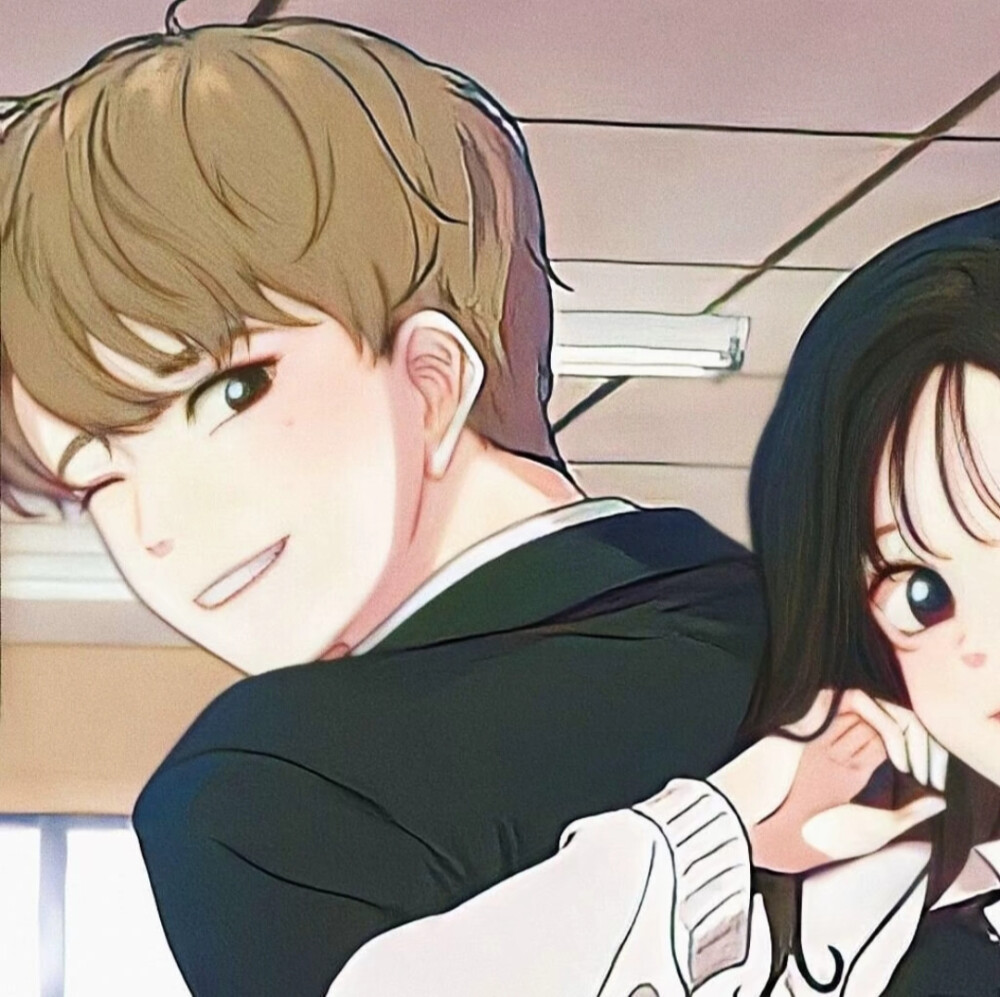 自截动漫情头情侣头像